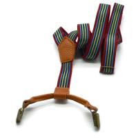 4 clips de bronce para adultos de 2,5 centímetros, tirantes a rayas para hombre, accesorio retro de alta elasticidad para fiestas y bodas, para mujer - details 1