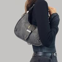 Bolso Cruzado Motocicleta Punk Retro Bolso de Hombro Negro con Correa Desmontable, Hebilla, Detalles de Pendientes Bolso de Moda Casual para Mujeres - details 7