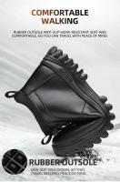 Botas de goma con suela para hombre, zapatos de nieve negros Martin para trabajo, botas de piel hasta el tobillo, botas de moda impermeables para invierno para hombre - details 4