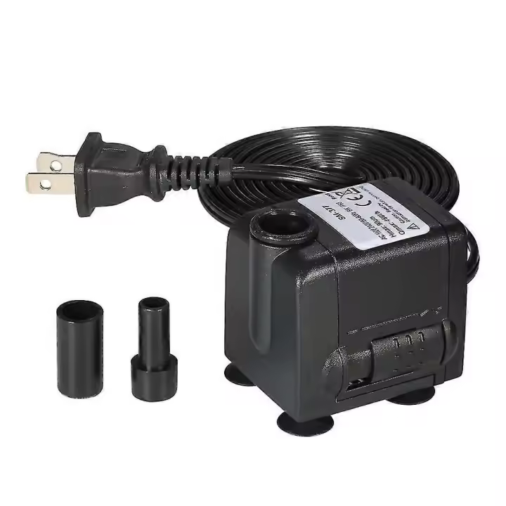 Bomba de Agua Submersible de 450l/h 6w Ideal para Acuarios, Fuentes de Mesa, Jardines de Piscina y Hidroponías con 2 Boquillas AC220-240v - 1
