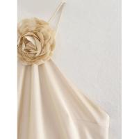 Halter floral para mujer con hombros descubiertos Satén largo ss - details 6
