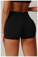 Sensación de nube para levantar las nalgas, pantalones cortos de Yoga de cintura alta para el vientre, pantalones deportivos de secado rápido, pantalones cortos deportivos ajustados transpirables para mujer - details 16