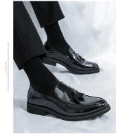 Zapatos de cuero de negocios de color sólido, mocasines brillantes de moda para hombres, la versión coreana es simple. - details 11