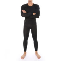 Calzoncillos largos masculinos Ropa interior térmica para hombre Ropa de dormir Ice Silk Lounge Tight Camiseta interior de manga larga Conjunto de pantalones - details 3