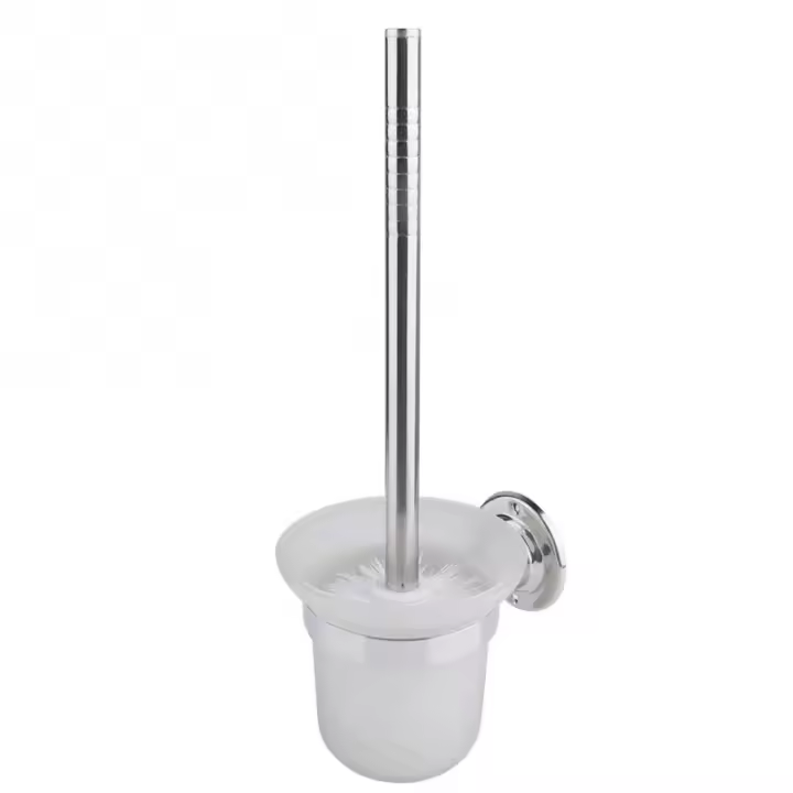 Cepillo De Inodoro Montado En La Pared Con Soporte Cepillo De Limpieza Acero Inoxidable Mango Largo Accesorios De Baño - 1