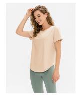 Camiseta deportiva lisa de manga corta para mujer, Top holgado para Fitness, camiseta de gimnasio - details 10