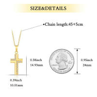 Colgante pequeño para mujer con microincrustaciones de circonita cruzada de lujo ligero de acero inoxidable Black King - details 1