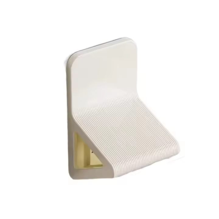 Reposapiés de ducha antideslizante, Pedal de pie para baño montado en la pared sin perforaciones, ayuda para el paso de pierna, Pedestal de reposapiés de inodoro retráctil - 1