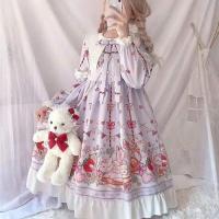 Lencería Lolita para mujer estilo Haruku japonés con volantes y mangas largas vestido de muñeca informal con cintura imperio talla - details 12
