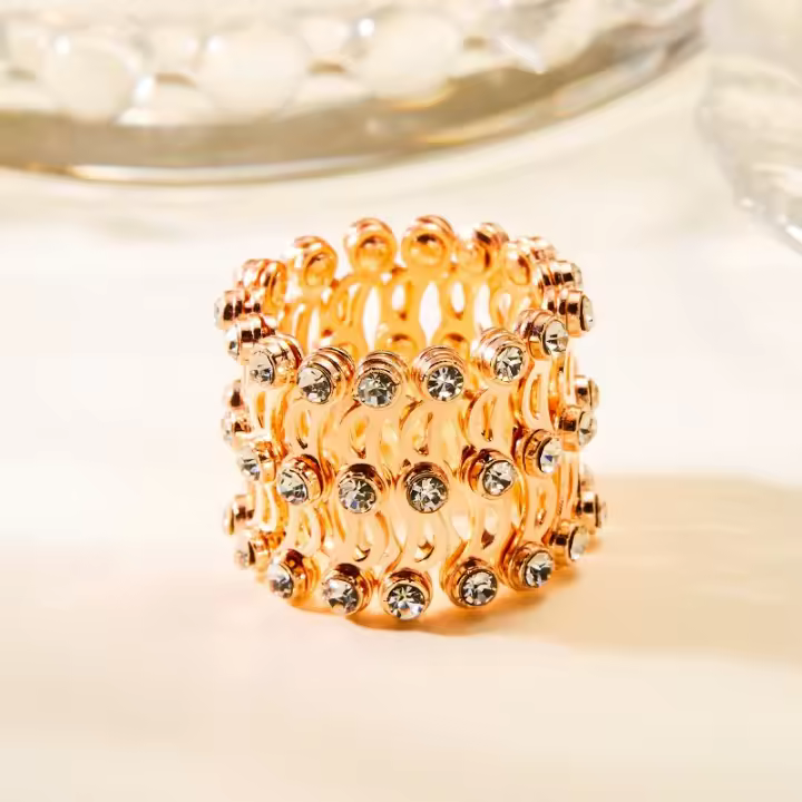 Pulsera y Anillo 2 en 1 Ajustable, Diseño Mágico Elástico, Joyería y Bisutería para Mujer, Regalo Moderno 2025 - 1