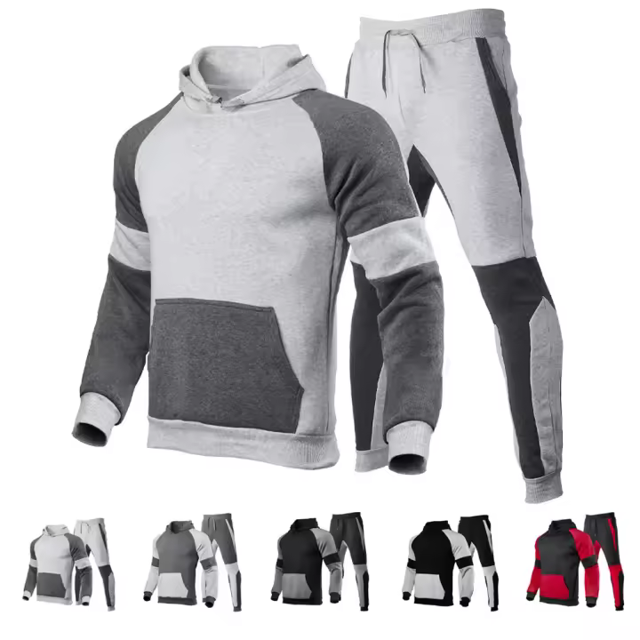 Conjunto de Atardecidos para Hombres de 2 Piezas Sudaderas con Capucha de Hombro Caído - 1