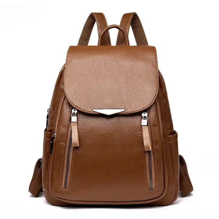 Mochila grande de viaje para mujer, bolso de mano de cuero PU, mochila escolar para niñas, mochila trasera de hombro para mujer - 1