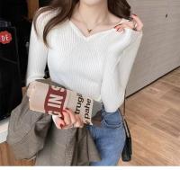 Suéter de Manga Larga de Punto Cálido para Mujeres Jersey Casual con Cuello en V - details 3