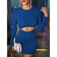 Vestido corto de manga larga para mujer, minivestido de color sólido para discoteca, nuevas características - details 6