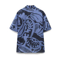OUWU- Novedad de verano, camisa de manga corta con cuello estampado a la moda para mujer, conjunto de pantalones casuales adelgazantes de cintura alta - details 4