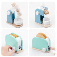 Juguete de cocina de madera para bebés, máquina tostadora de Café de simulación, mezclador de alimentos, juguetes educativos de Aprendizaje Temprano - details 1