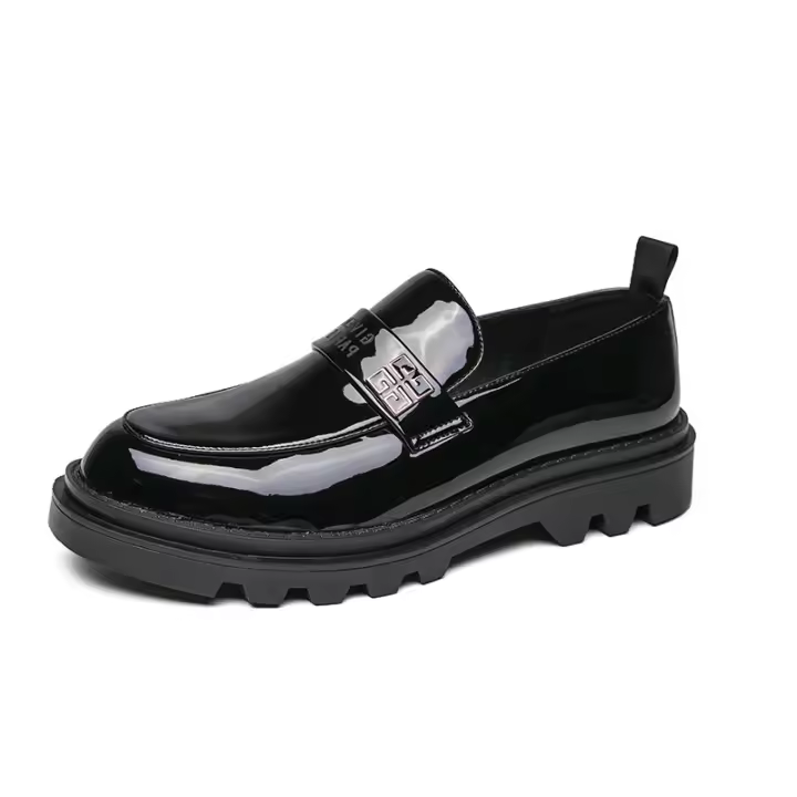 Zapatos de cuero casuales brillantes que aumentan la altura de los hombres Versión coreana de zapatos de cuero pequeños de moda - 1