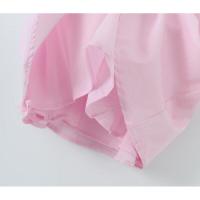 Vestido corto de algodón para mujer, minivestido con cordones en la espalda, rosa, para fiesta y verano, espalda, rosa, - details 4