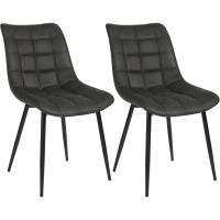Tapizada Estructura Metálica Sillón con Respaldo Sillas de Cocina Antracita - details 0
