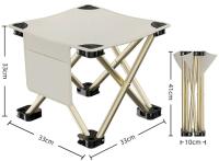 Silla portátil, plegable, ultraligera, para acampar al aire libre, pesca, senderismo, jardinería, silla de camping VIE con bolsa de transporte - details 1