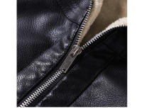 Chaquetas cálidas de lana PU para hombre, parabrisas retro, camisetas de motocicleta, ropa de moda, otoño e invierno - details 7