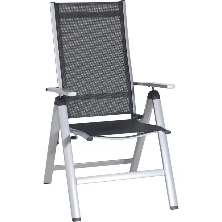 Silla de Jardín Plegable Silla Abatible de Aluminio y Textilene con 8 Posiciones - 1