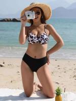 Traje de baño conjunto de Bikini de leopardo estampado ral trajes de baño de playa Push up ropa de playa de verano dos piezas traje de baño de cintura baja 2023 mujeres - details 0