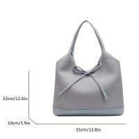 Bolso de Tote Elegante para Mujer en Azul Claro Gran Capacidad, Cierre Magnético, Detalle de Lazo, Correas Transparentes Perfecto para Compras, Citas, Fiestas, y Viajes - details 4