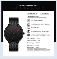 Reloj de Acero Inoxidable Impermeable de Diseño Sencillo Automático, Correa de Cuero, Marca Superior, Elegante para Hombres - details 4