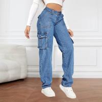 Pantalones Jeans de Denim de Pierna Recta para Mujer Pantalones Cargo de Bolsillo de Alta Calidad - details 2