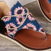 Sandalias planas estampadas con punta abatible para mujer, zapatos de playa a la moda, novedad de 2025 - details 6