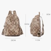 Mochila pequeña antirrobo de cuero PU suave, mochila informal minimalista geométrica, mochila de día para viaje y trabajo - details 2
