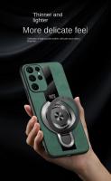 Funda transparente a prueba de golpes con soporte magnético de lujo para Samsung Galaxy S25 S24 Ultra S23 S22 Plus, funda trasera de cuero de oveja - details 5