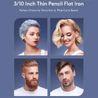 Mini plancha de pelo pequeña plancha para cabello corto y corte Pixie doble voltaje barba lápiz fino plancha de viaje de titanio - details 6