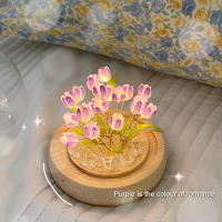 Flor de tulipán Artificial, adornos de luz nocturna hechos a mano, mesita de noche DIY, lámpara LED de noche, decoración de escritorio para dormitorio, regalos de cumpleaños, lámpara de mesa - details 18