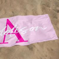 Toalla de piscina con monograma personalizado de gran tamaño con nombre personalizado, playa exclusiva para niños, regalo de vacaciones, toalla de picnic - details 3