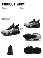 Zapatos de seguridad con botón giratorio para hombre, zapatillas con punta de acero, botas de seguridad para el trabajo a prueba de perforaciones, zapatos deportivos de trabajo con cojín de aire, botas antigolpes - details 18