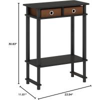 Mesa de Consola de Pasillo Alto con Contenedor Madera, Café Expreso, 29.49 (D) x 59.79 (W) x 77.80 (H) cm - details 6