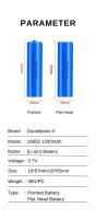 Batería de litio recargable de Punta puntiaguda, 18650, 3,7 V, 1200mah, 4 baterías li-po para linterna, capacidad Real - details 0