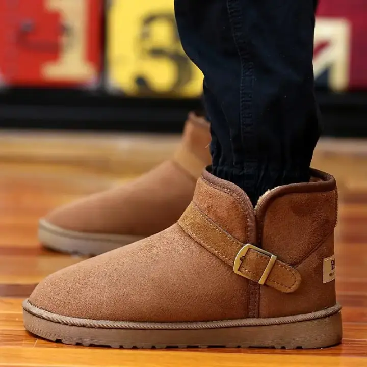 Botas de nieve de invierno para hombre, zapatillas altas para mujer, zapatos informales de moda, pies de piel desnuda, algodón, luz cálida, parejas, talla grande 35-47 - 1