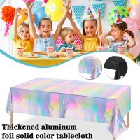 Cubierta de mesa de aluminio iridiscente de plástico para fiesta de Navidad, mantel rectangular, cubierta para mesa de comedor, decoración para banquete, fiesta de boda - details 6