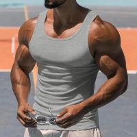 Camiseta de tirantes americana para hombre, top deportivo elástico sin mangas, para entrenamiento físico - details 4
