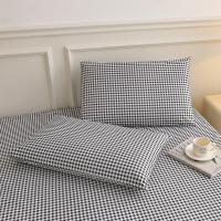 Sábana ajustable transpirable para el hogar, sábanas elásticas a cuadros, funda de colchón tamaño Queen - details 2
