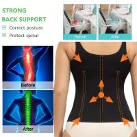 Faja reductora 2 en 1 para mujer, parte superior adelgazante con cremallera para control del abdomen, soporte lumbar para entrenamiento y entrenamiento - details 1