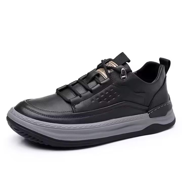 2025 nuevos zapatos de los hombres de cuero suave tendencia transpirable versátil con cordones primavera retro cubierta de pie casual zapatos de junta - 1