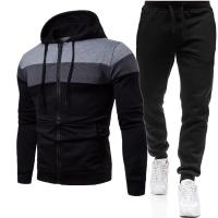 Conjunto de dos piezas para hombre, sudadera y pantalones de cintura elástica, traje deportivo informal para exteriores, Otoño e Invierno - details 3