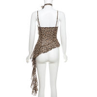 Nuevo chaleco delgado con estampado de leopardo para mujer, chaleco delgado con diseño de borla irregular - details 9