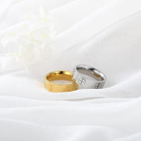Anillos cruzados clásicos de acero inoxidable a la moda para mujeres y hombres joyería de lujo de Color dorado regalo de boda - details 2