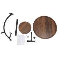 Mesa auxiliar redonda de 2 niveles, superficie de mesa auxiliar y patas resistentes para sala de estar - details 2