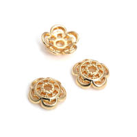 50 Uds. De cuentas redondas de latón de Color dorado de 18K, tapas de hojas de árbol y flores, suministros para hacer cuentas de joyería, accesorios Diy - details 56